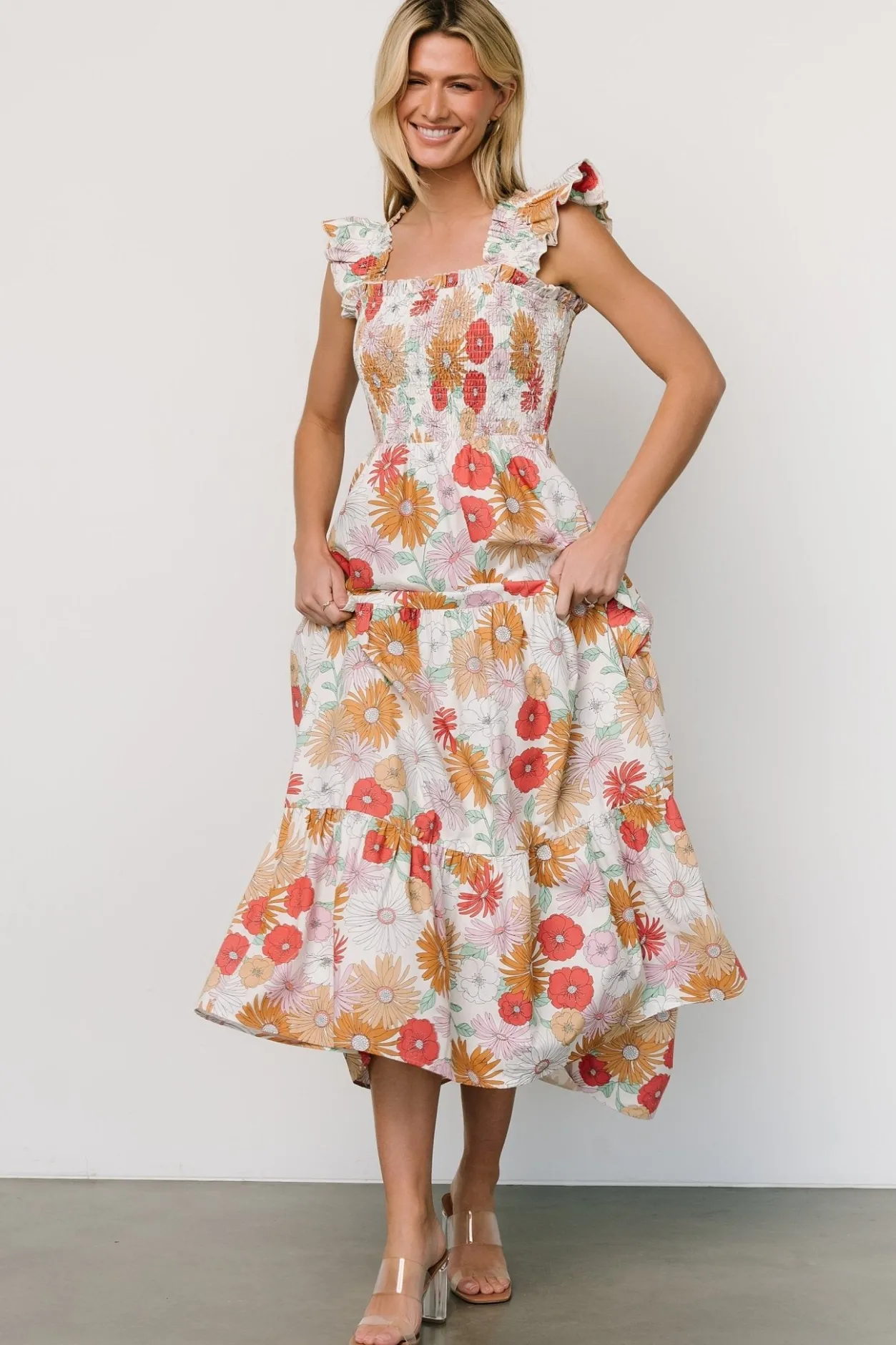 Clearance Baltic Born Adela Maxi Dress | Cream Multi Floral CreamMultiFloral
