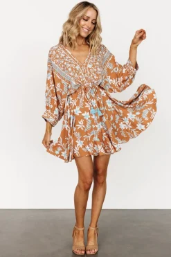New Baltic Born Adria Mini Dress | Camel + Blue Camel+Blue