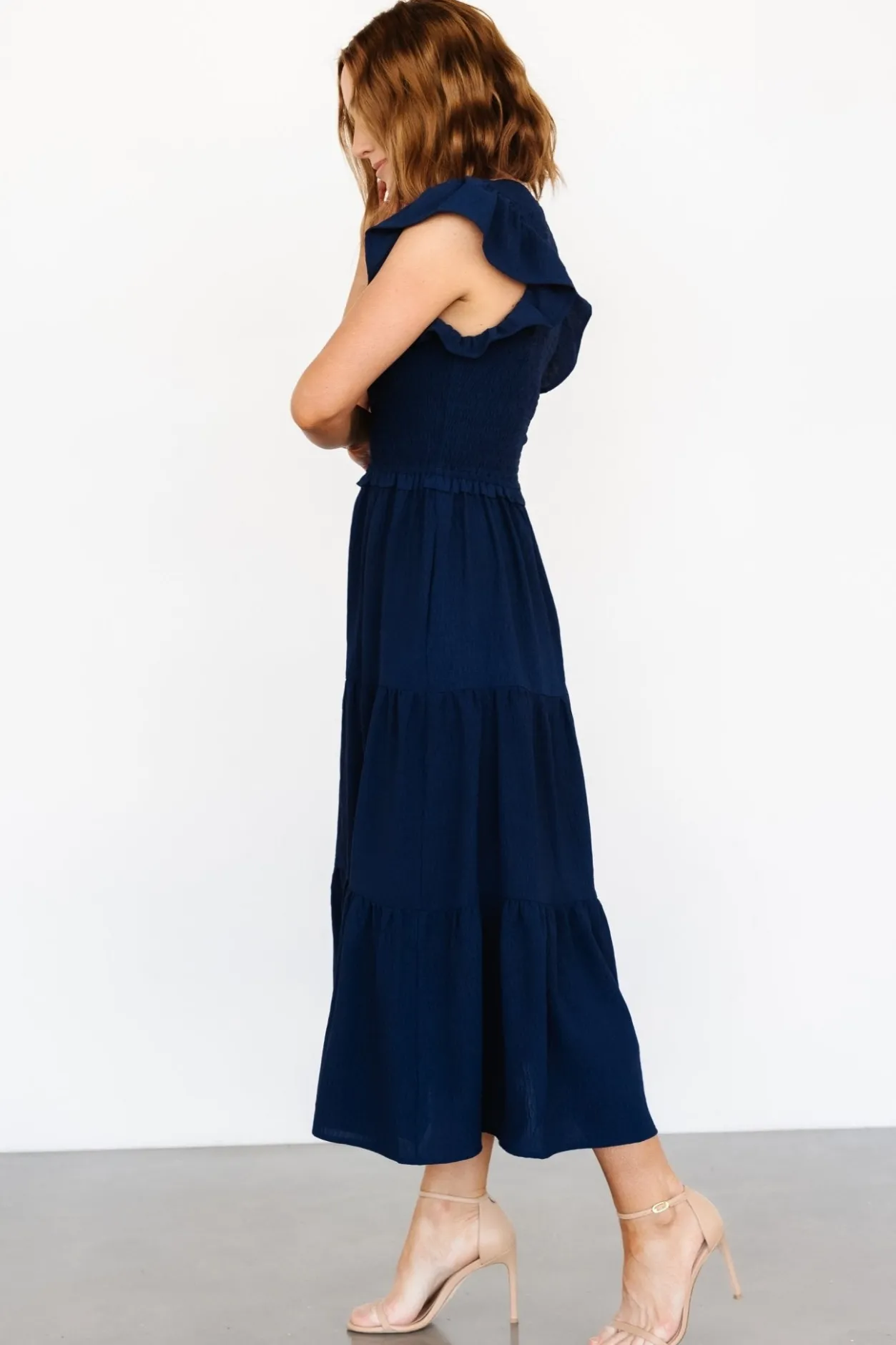 Sale Baltic Born Afton Smocked Tiered Dress | Navy