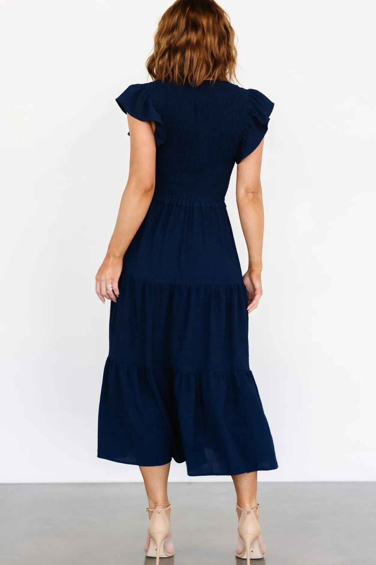 Sale Baltic Born Afton Smocked Tiered Dress | Navy