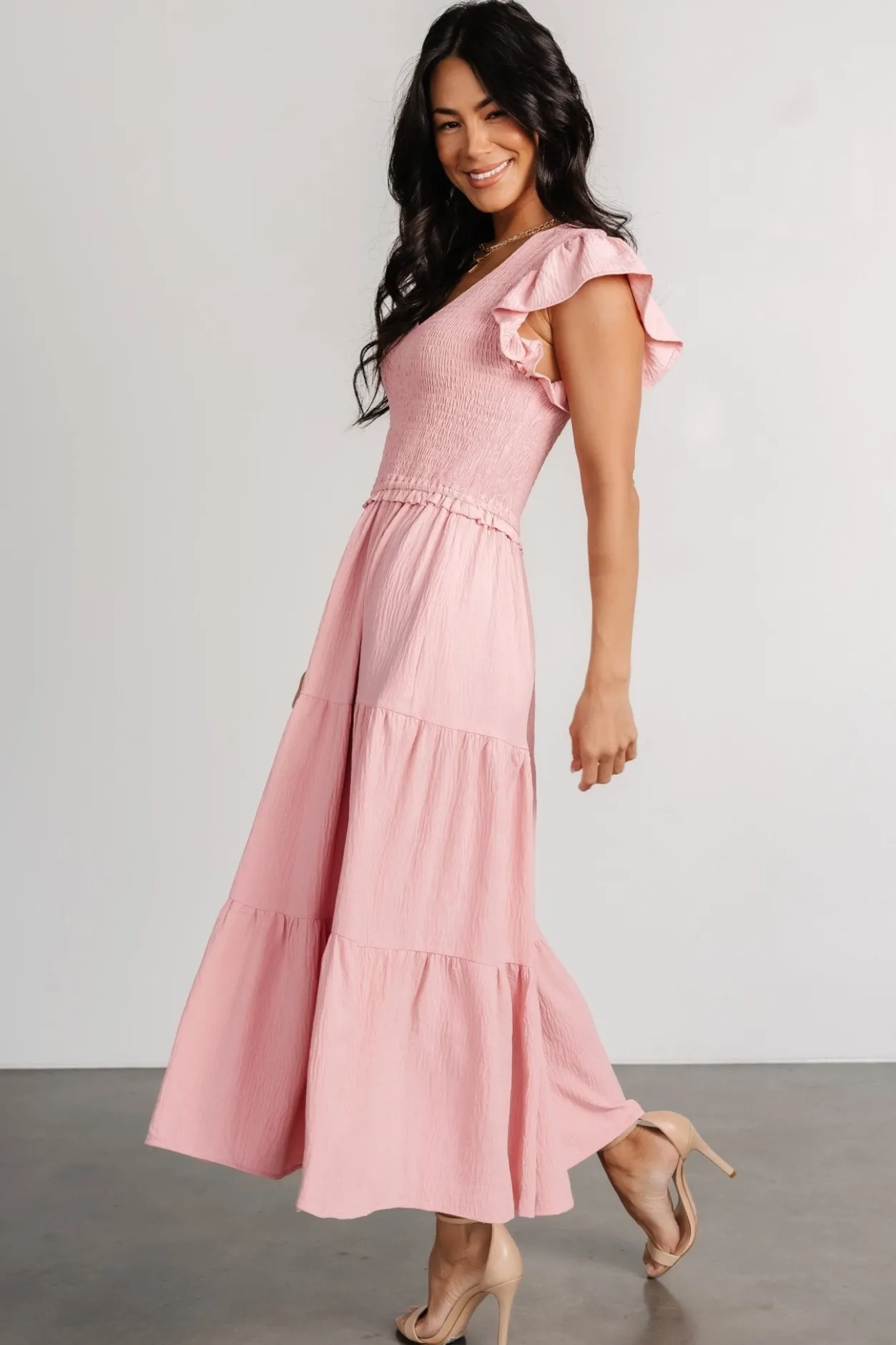 Clearance Baltic Born Afton Smocked Tiered Dress | Vintage Blush VintageBlush