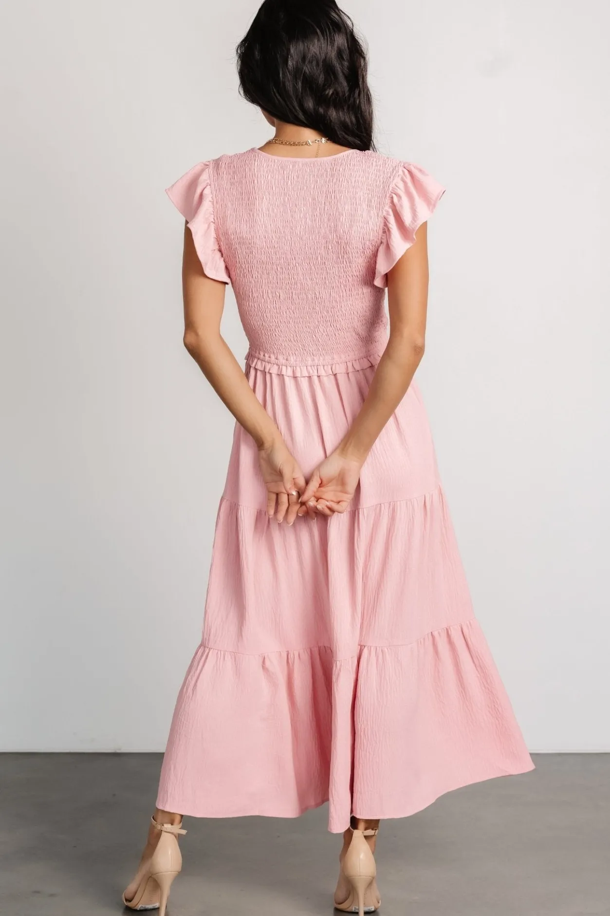 Clearance Baltic Born Afton Smocked Tiered Dress | Vintage Blush VintageBlush