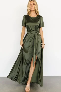 Online Baltic Born Agnes Satin Maxi Dress | Juniper Green JuniperGreen