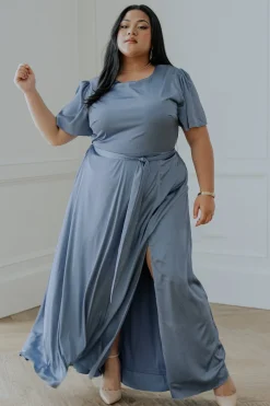 Best Baltic Born Agnes Satin Maxi Dress | Whisper Blue WhisperBlue