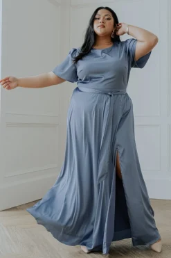 Best Baltic Born Agnes Satin Maxi Dress | Whisper Blue WhisperBlue
