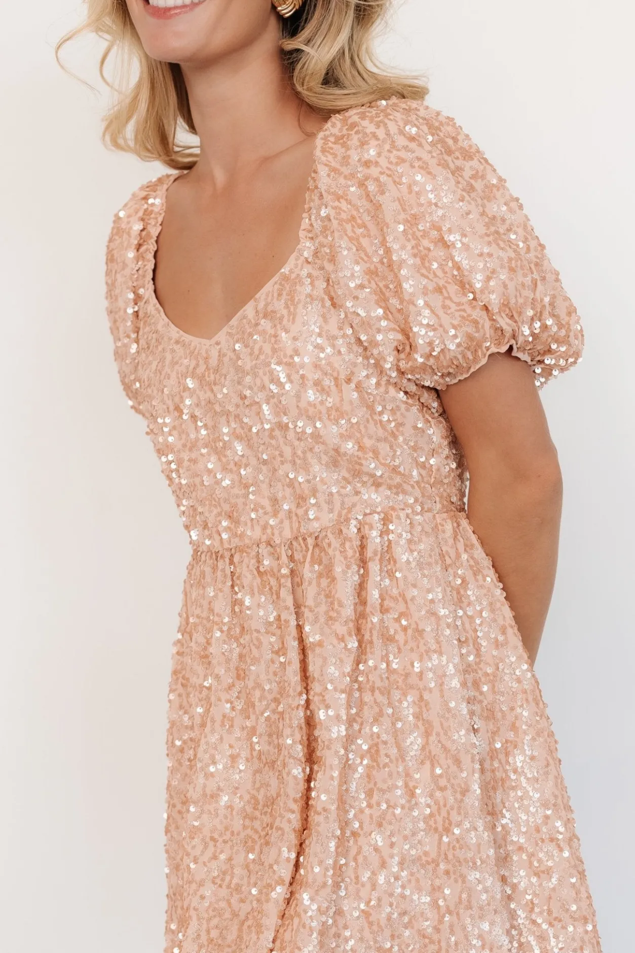 Best Baltic Born Ainsley Sequin Short Dress | Rose Gold RoseGold