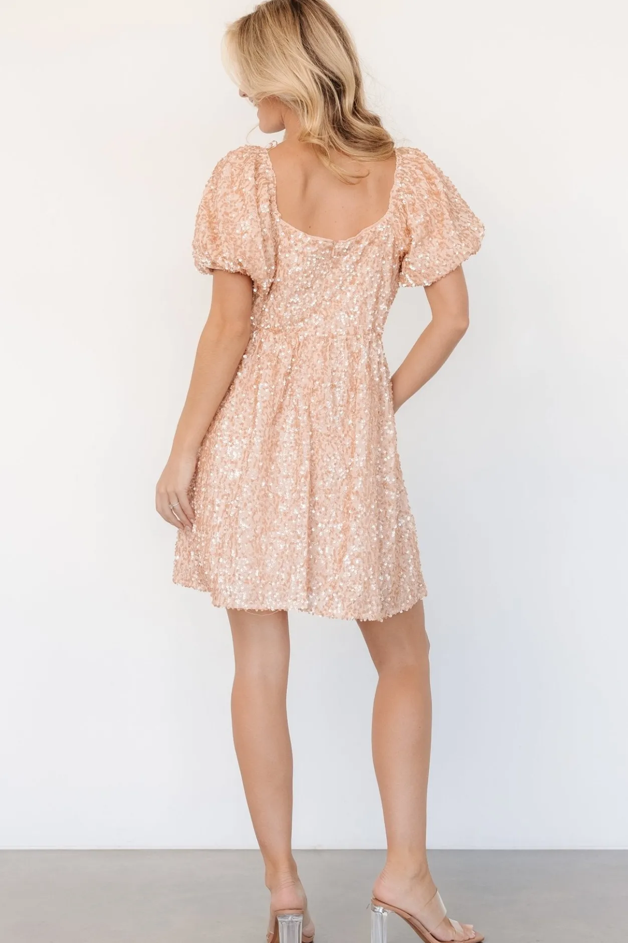 Best Baltic Born Ainsley Sequin Short Dress | Rose Gold RoseGold