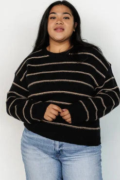 Best Baltic Born Alanis Stripe Sweater | Black + Camel Black+Camel