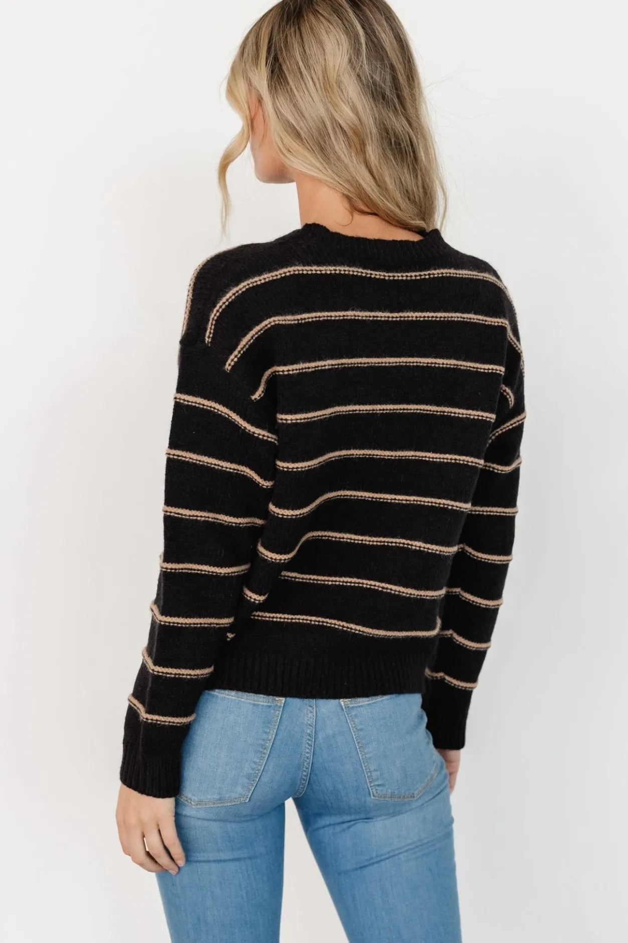 Best Baltic Born Alanis Stripe Sweater | Black + Camel Black+Camel