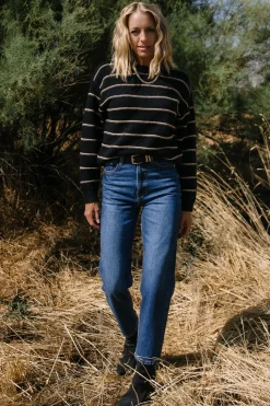Best Baltic Born Alanis Stripe Sweater | Black + Camel Black+Camel