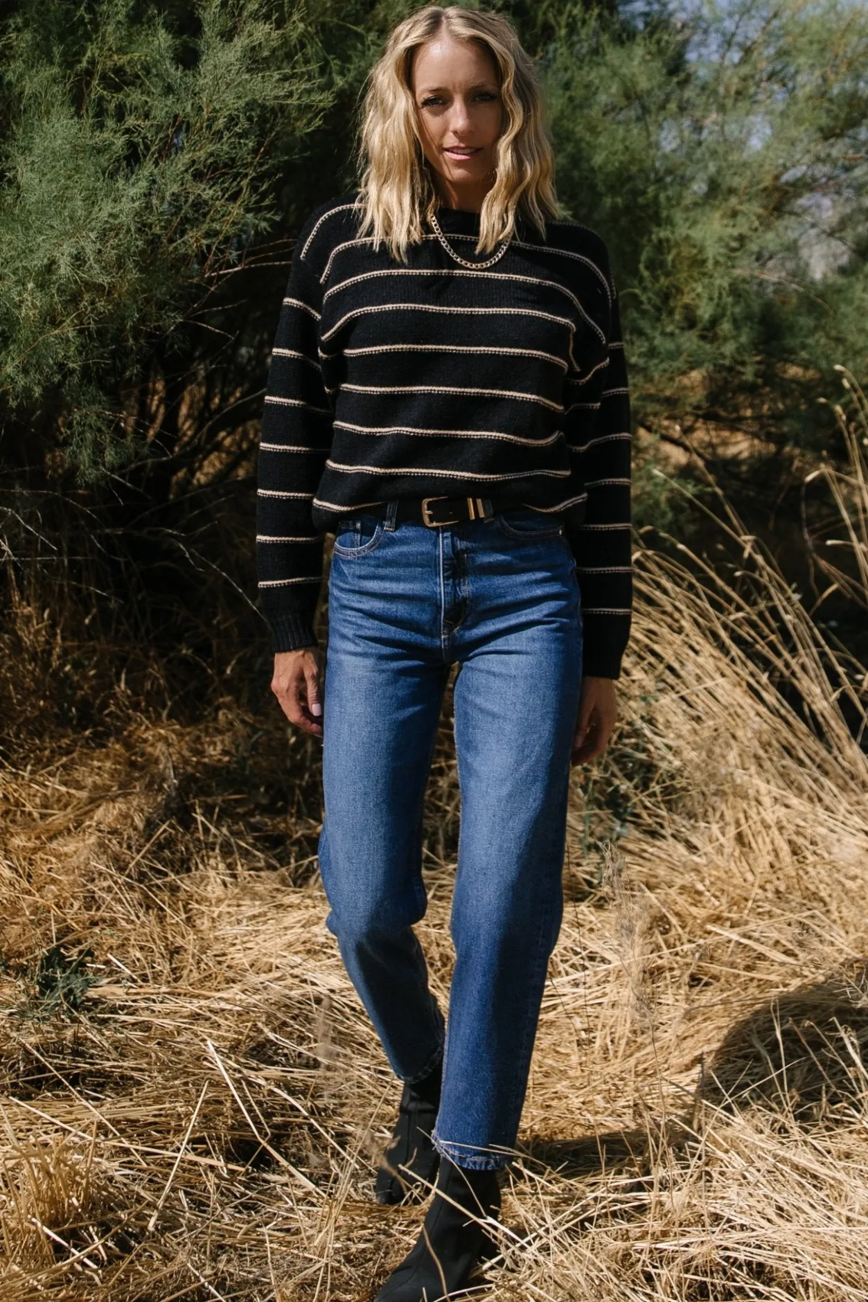 Best Baltic Born Alanis Stripe Sweater | Black + Camel Black+Camel
