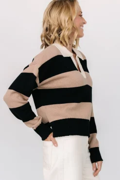Best Baltic Born Alec Striped Sweater | Black + Mocha Black+Mocha