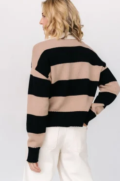 Best Baltic Born Alec Striped Sweater | Black + Mocha Black+Mocha