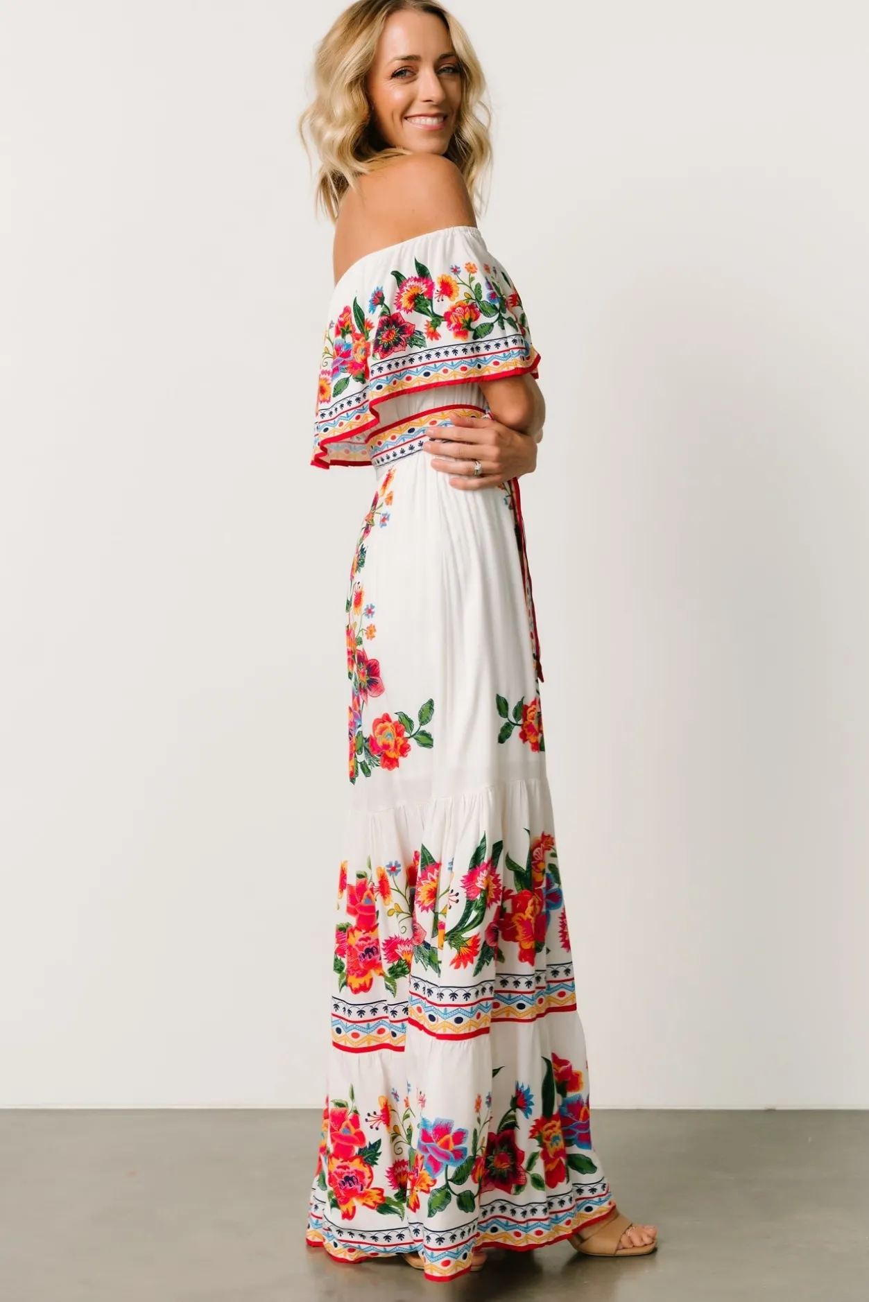 Sale Baltic Born Alejandra Maxi Dress | Ivory Multi Floral IvoryMultiFloral