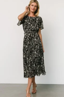 Fashion Baltic Born Alexandra Pleated Dress | Black + Slate Black+Slate