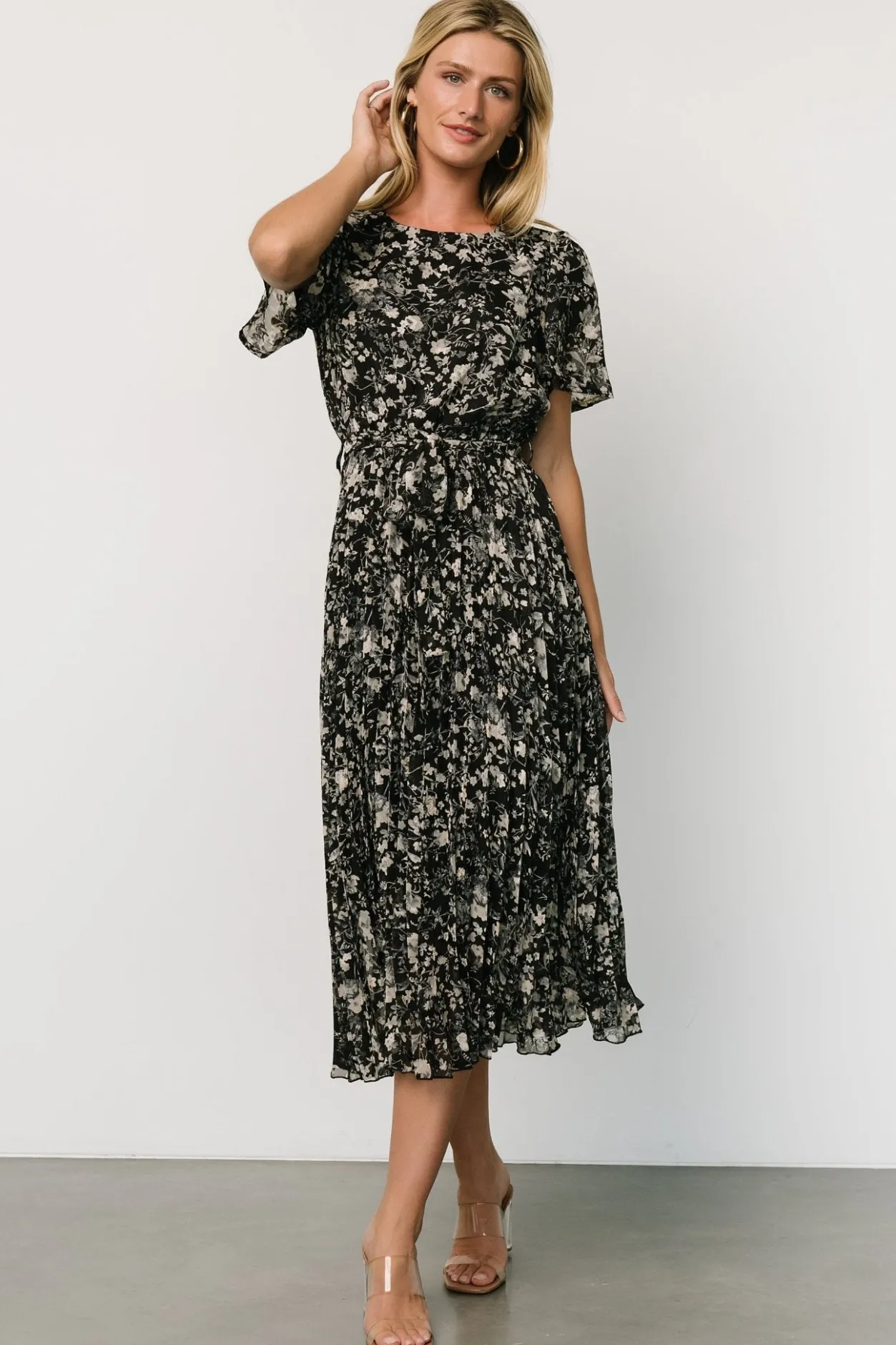 Fashion Baltic Born Alexandra Pleated Dress | Black + Slate Black+Slate