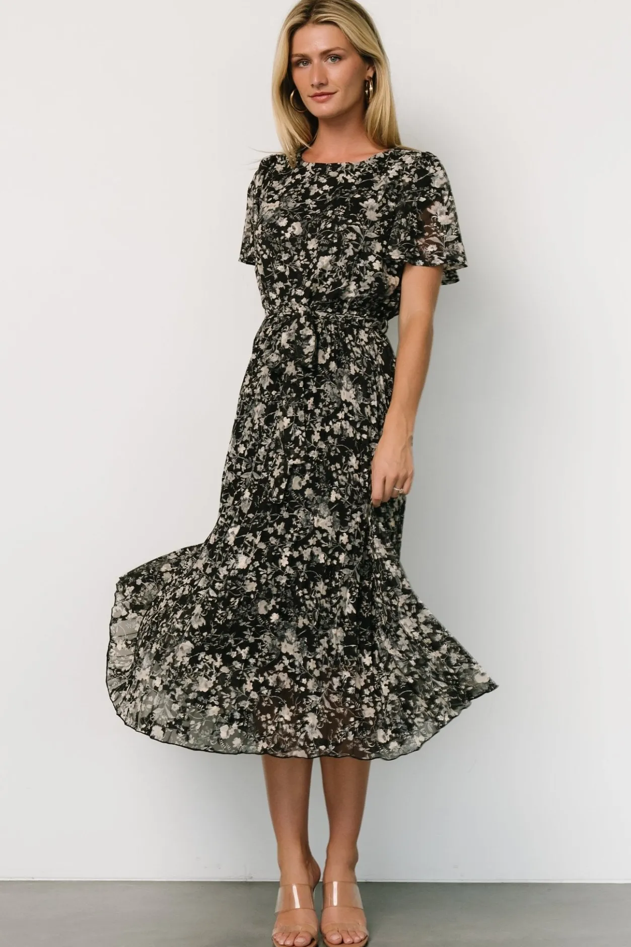Fashion Baltic Born Alexandra Pleated Dress | Black + Slate Black+Slate