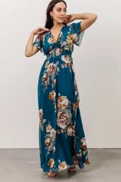 Best Baltic Born Alexandria Smocked Maxi Dress | Blue Floral BlueFloral