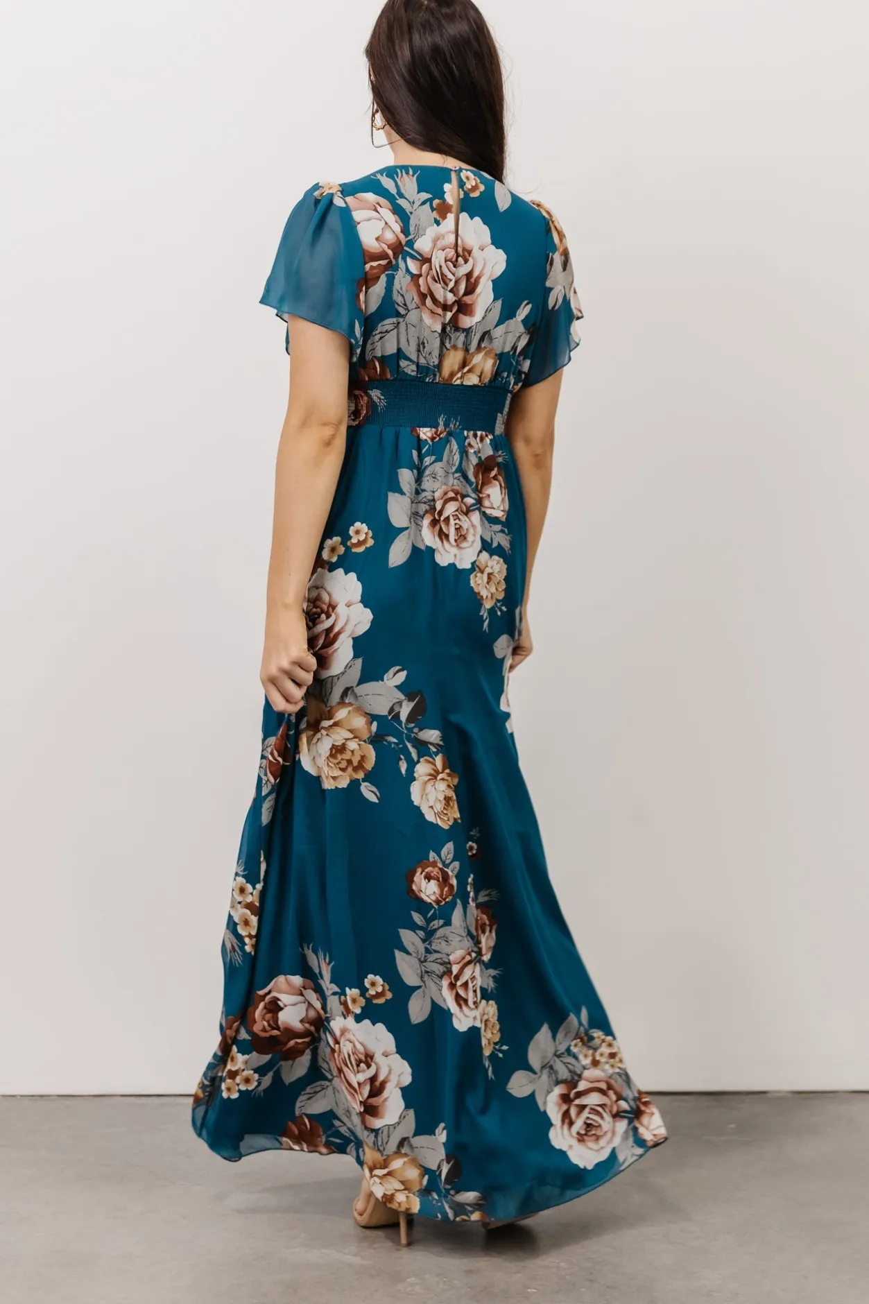 Best Baltic Born Alexandria Smocked Maxi Dress | Blue Floral BlueFloral