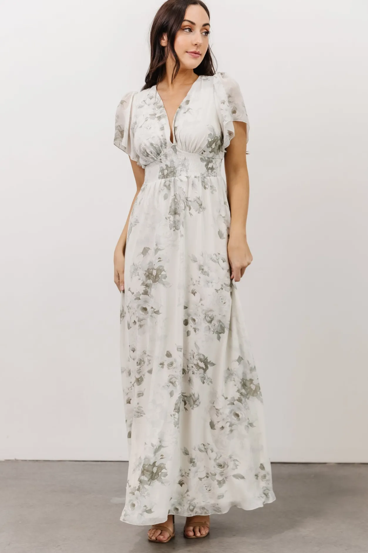Best Baltic Born Alexandria Smocked Maxi Dress | Dusty Sage Floral DustySageFloral