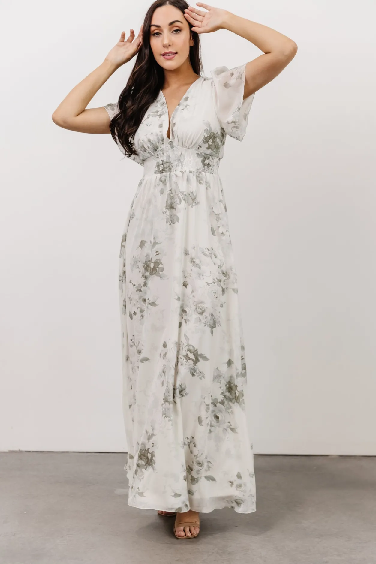 Best Baltic Born Alexandria Smocked Maxi Dress | Dusty Sage Floral DustySageFloral