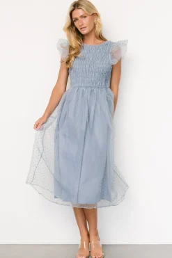 Online Baltic Born Alice Dot Midi Dress | Dusty Blue DustyBlue