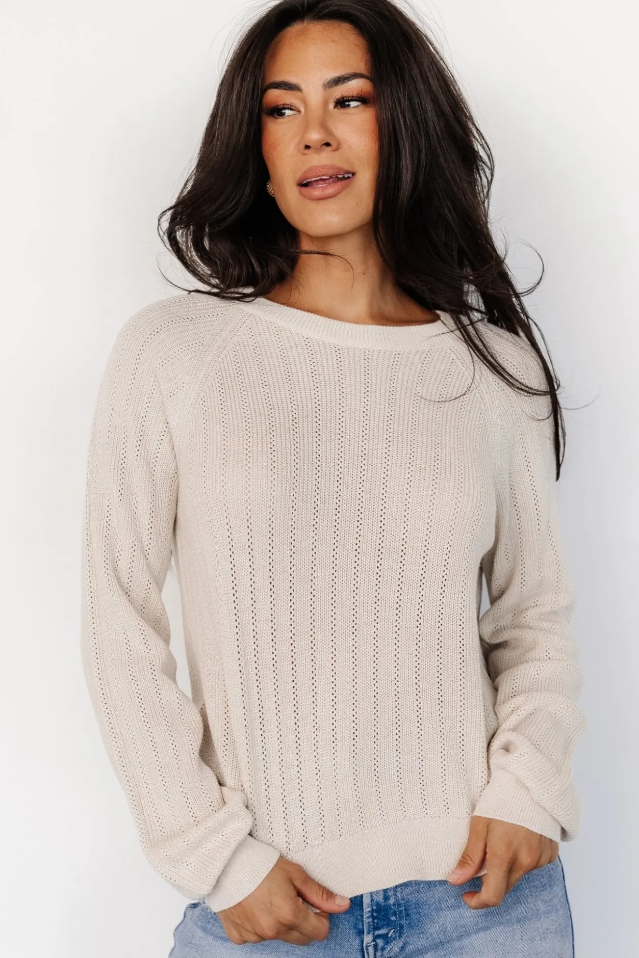 Best Baltic Born Alix Knit Sweater Top | Natural