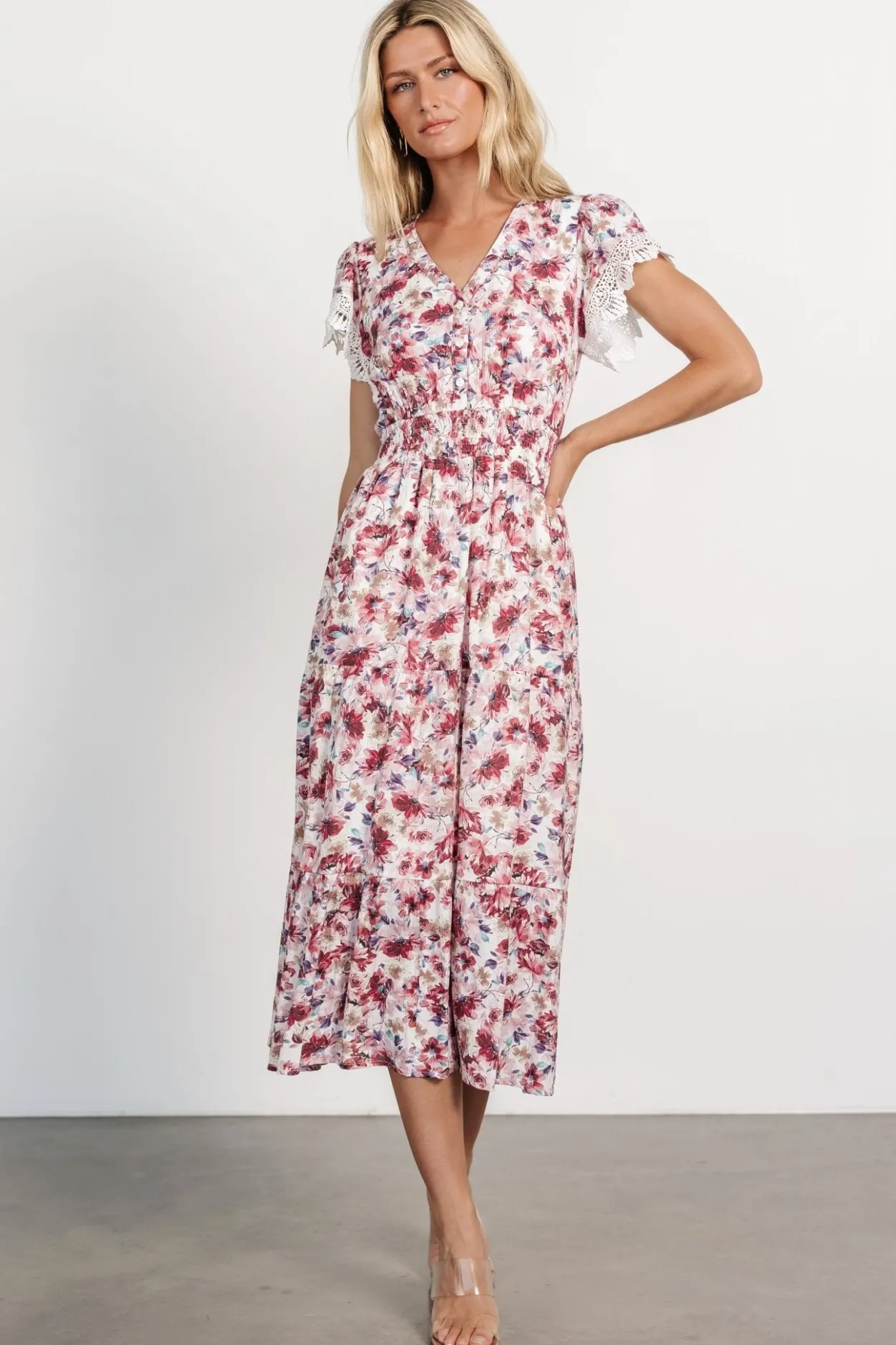 Outlet Baltic Born Aliyah Midi Dress | Berry Floral BerryFloral