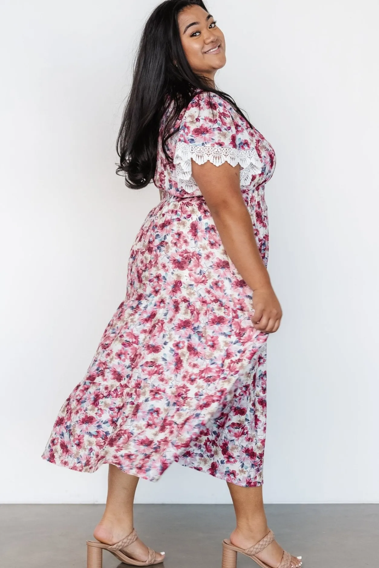 Outlet Baltic Born Aliyah Midi Dress | Berry Floral BerryFloral