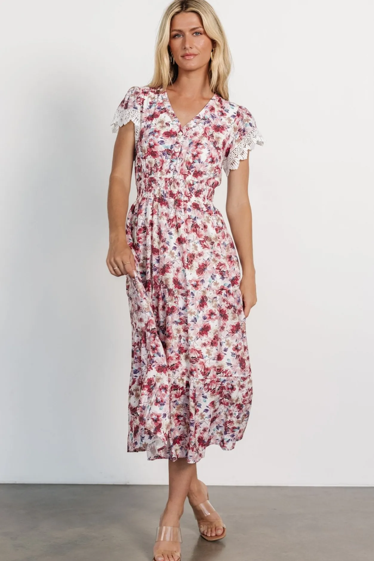 Outlet Baltic Born Aliyah Midi Dress | Berry Floral BerryFloral