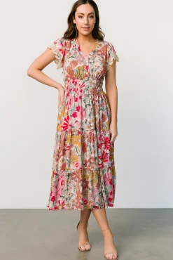 Sale Baltic Born Aliyah Midi Dress | Cream Multi Floral CreamMultiFloral