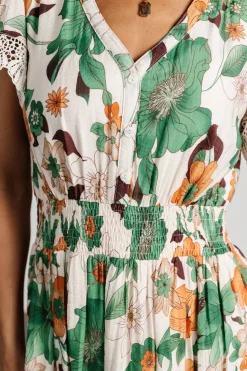 Hot Baltic Born Aliyah Midi Dress | Green Floral GreenFloral