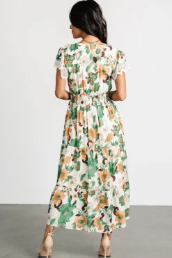 Hot Baltic Born Aliyah Midi Dress | Green Floral GreenFloral