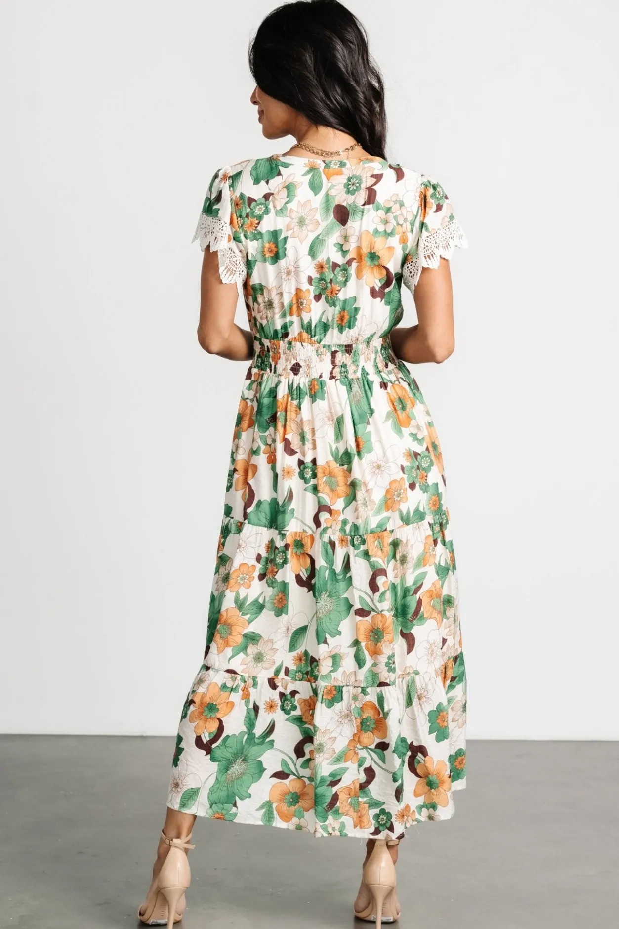 Hot Baltic Born Aliyah Midi Dress | Green Floral GreenFloral