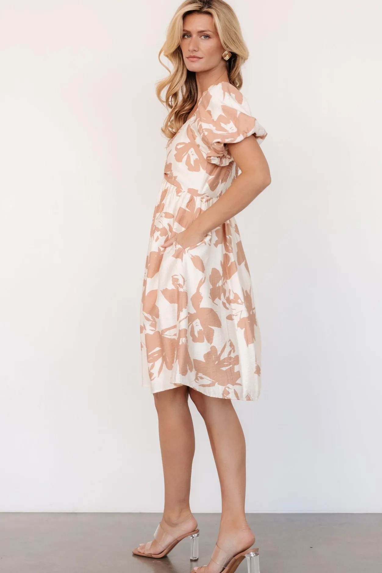 Clearance Baltic Born Alona Short Dress | Natural Floral NaturalFloral