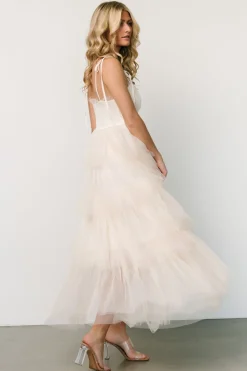 Fashion Baltic Born Alora Tulle Tiered Maxi Dress | Cream