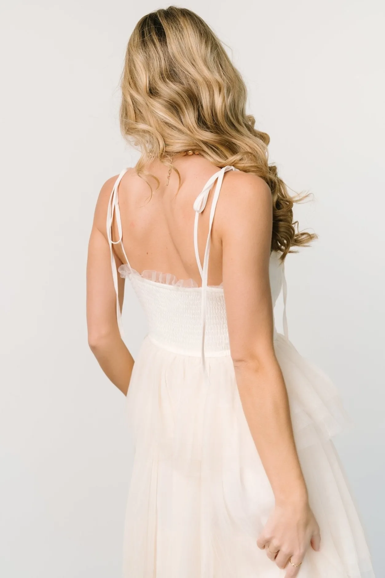 Fashion Baltic Born Alora Tulle Tiered Maxi Dress | Cream
