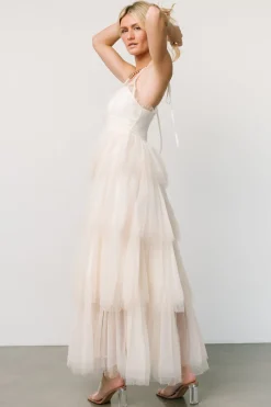 Fashion Baltic Born Alora Tulle Tiered Maxi Dress | Cream