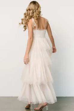 Fashion Baltic Born Alora Tulle Tiered Maxi Dress | Cream