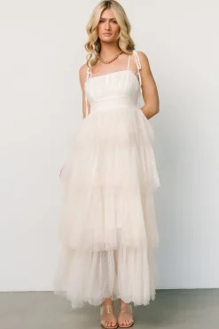 Fashion Baltic Born Alora Tulle Tiered Maxi Dress | Cream