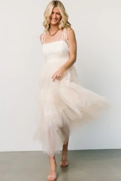 Fashion Baltic Born Alora Tulle Tiered Maxi Dress | Cream