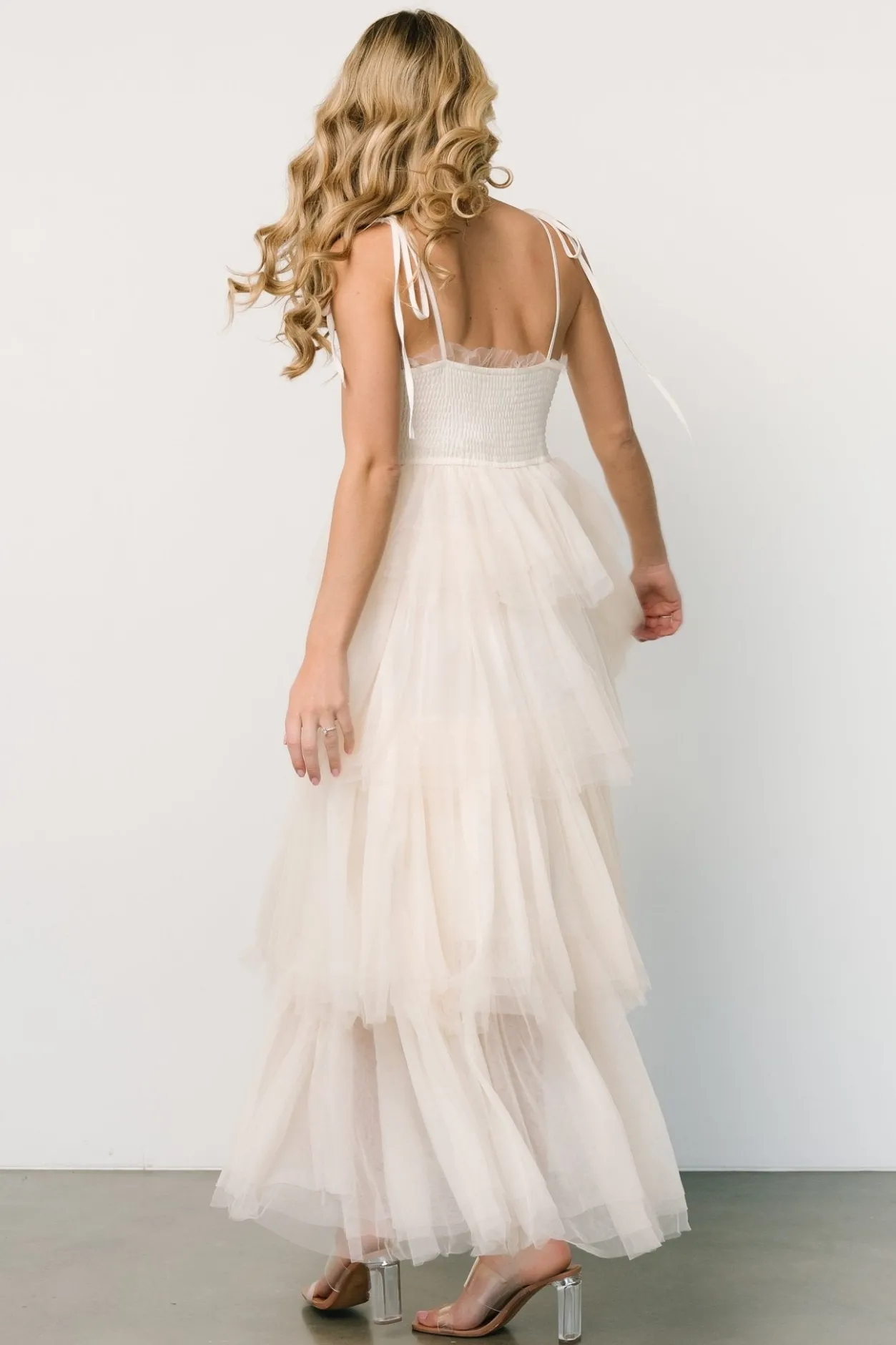 Fashion Baltic Born Alora Tulle Tiered Maxi Dress | Cream