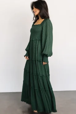 Online Baltic Born Amanda Smocked Dotted Maxi Dress | Evergreen