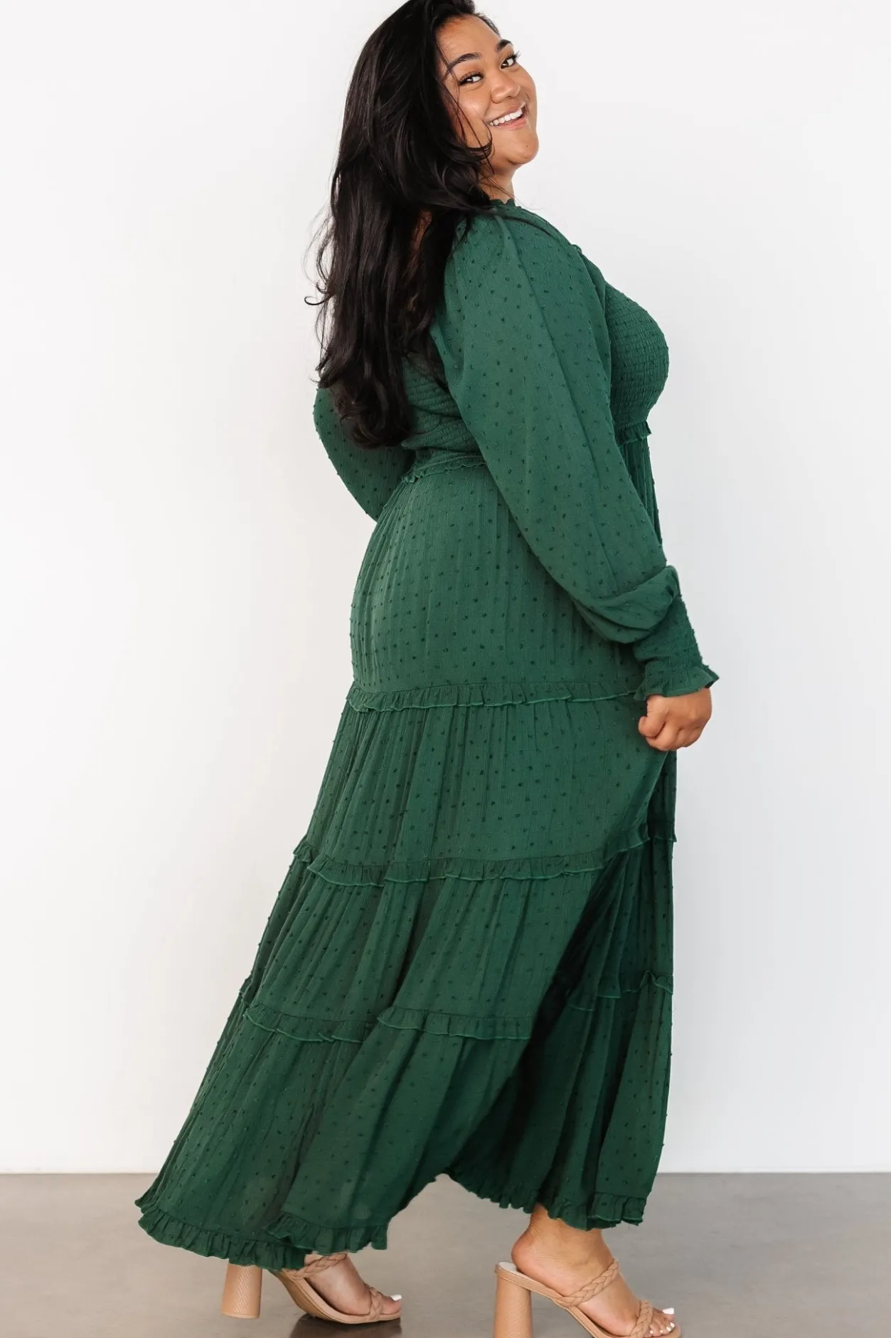 Online Baltic Born Amanda Smocked Dotted Maxi Dress | Evergreen