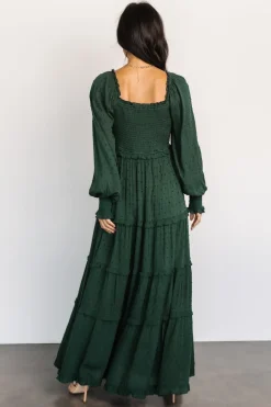 Online Baltic Born Amanda Smocked Dotted Maxi Dress | Evergreen
