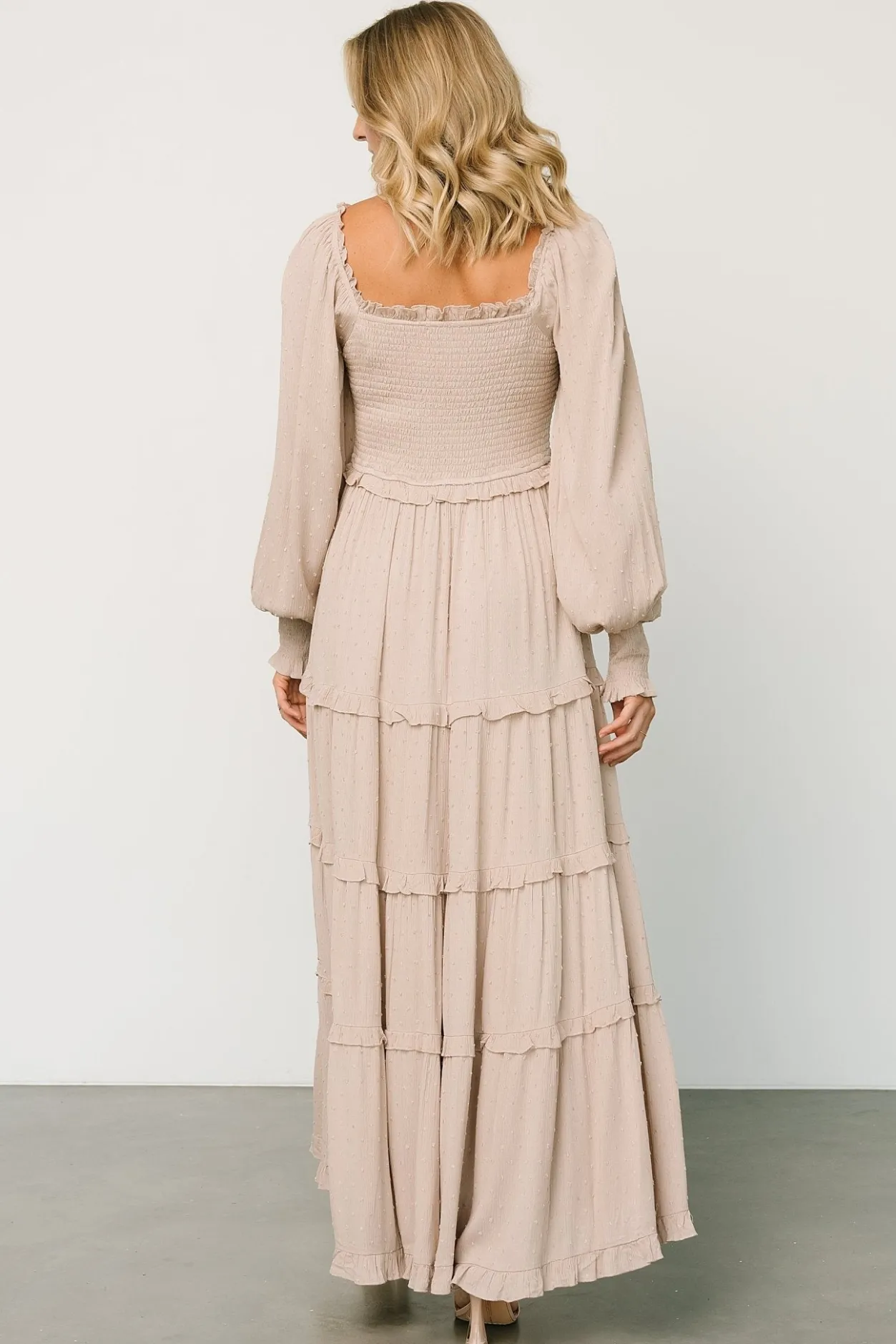 Online Baltic Born Amanda Smocked Dotted Maxi Dress | Beige