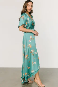 Sale Baltic Born Amara Wrap Dress | Green + Coral Floral Green+CoralFloral