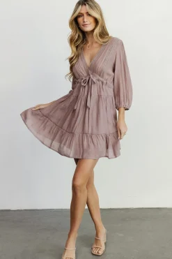 Outlet Baltic Born Amelia Boho Mini Dress | Dusty Lavender DustyLavender