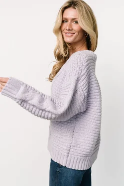 Fashion Baltic Born Ames Cable Knit Cardigan | Lavender