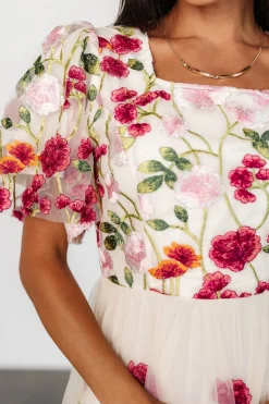 Online Baltic Born Anastasie Floral Embroidered Dress | Pink Multi PinkMulti